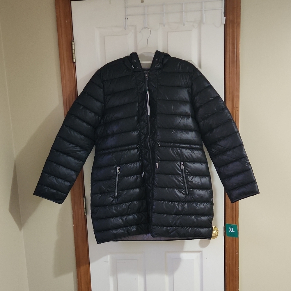 Kenneth Cole New York Midnight Black Puffer Coat